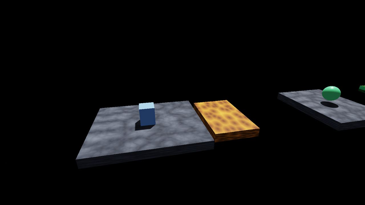 Platforms textured with multi-layer procedural materials